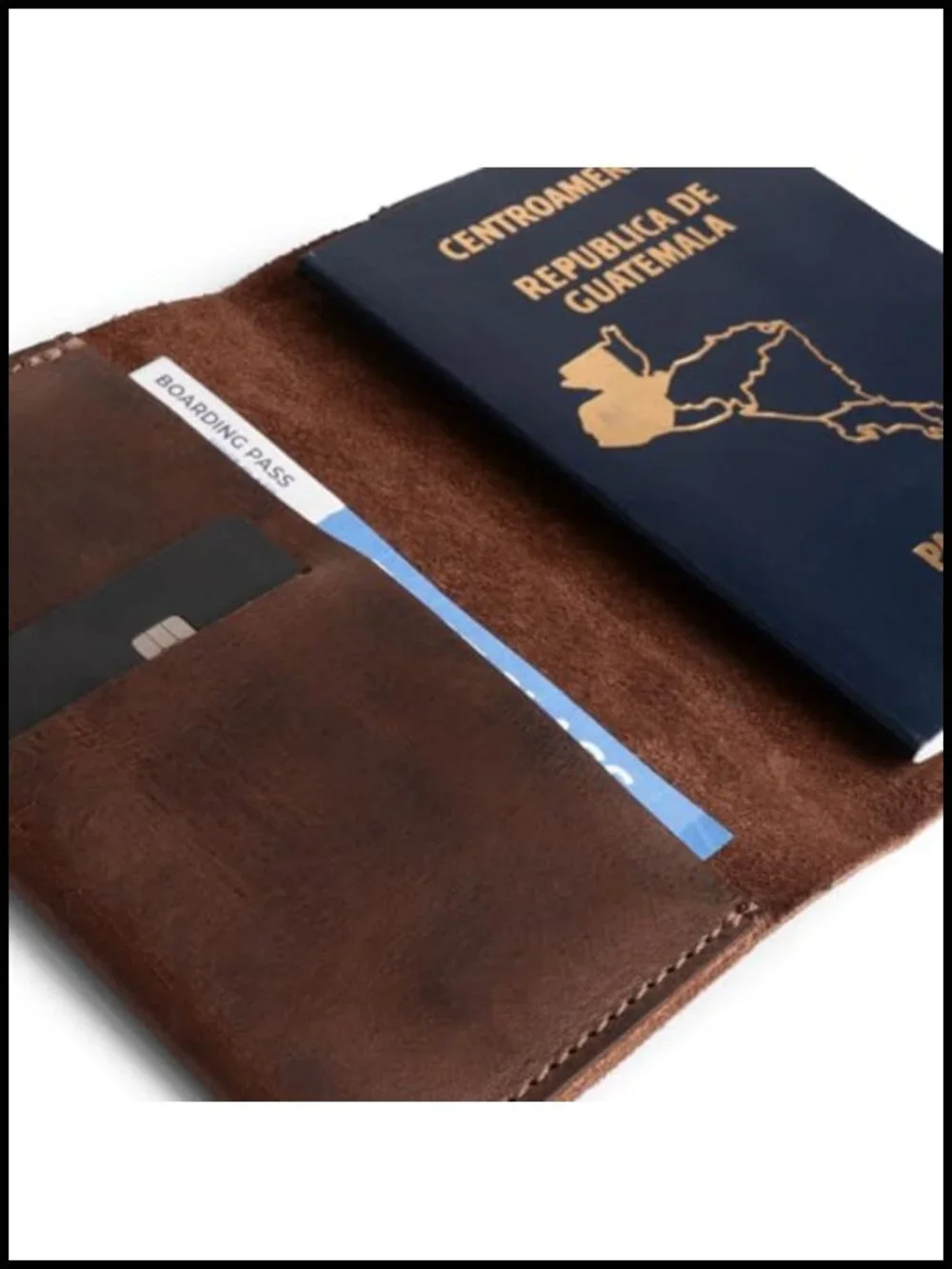 Full Grain Leather Passport Case with Credit Card Slot, Wallet, Travel Accessory